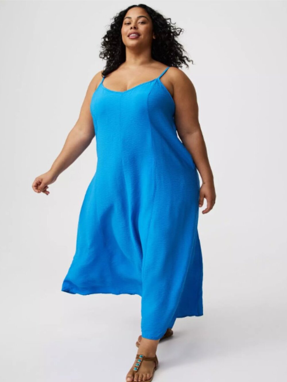 Torrid Trapeze Maxi Dress French Blue NWT Sz 1 (14/16)